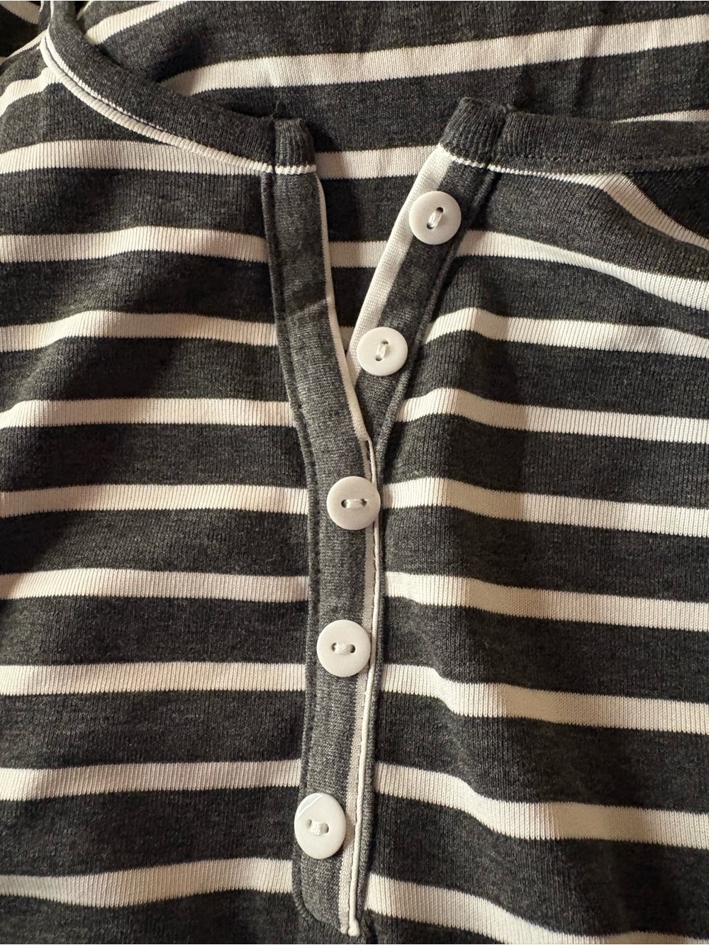 Kids Black and White Striped One-Piece Henley